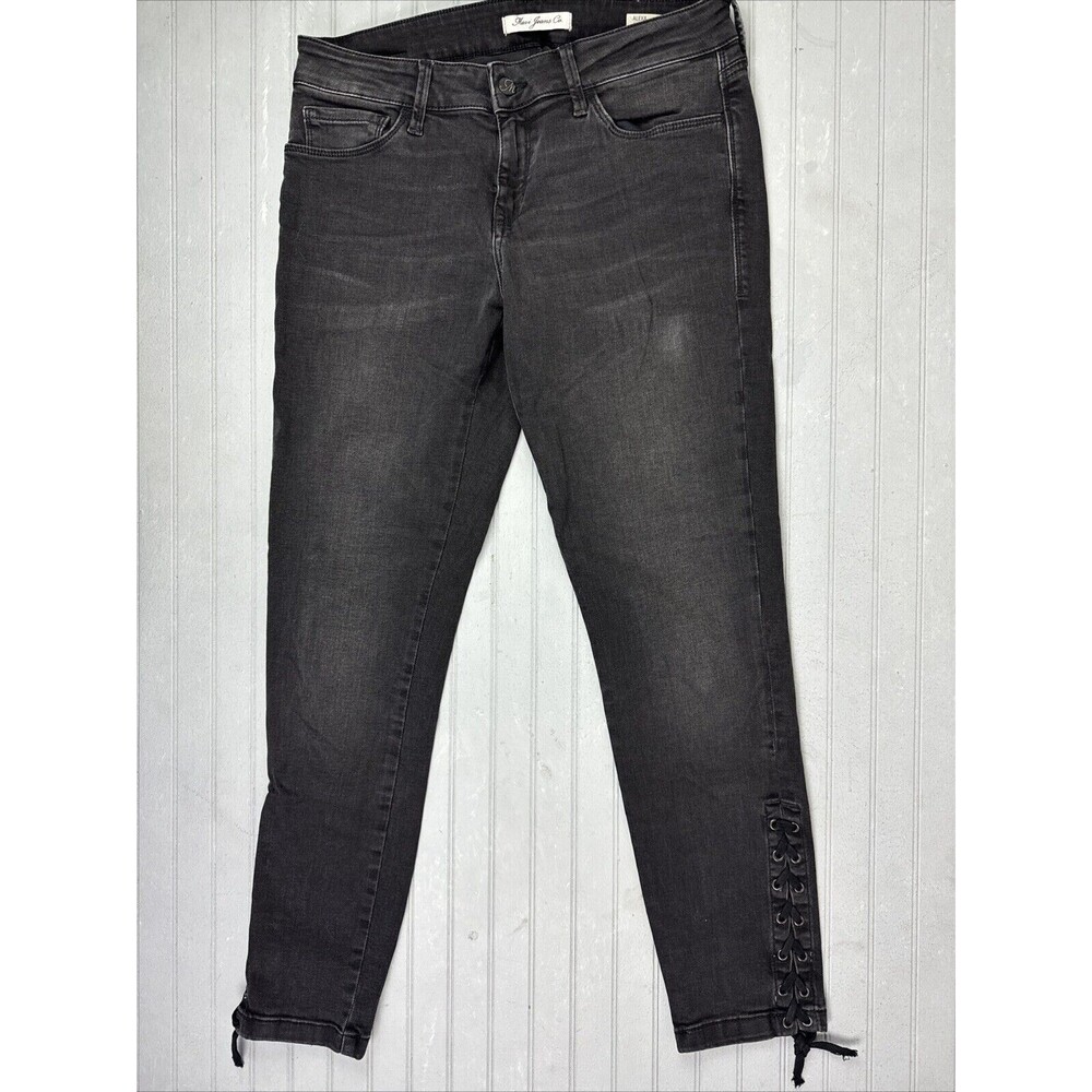 Mavi Size 28 Womens Jeans Black Mid Rise Skinny Alexa Ankle Lace Up Stretch